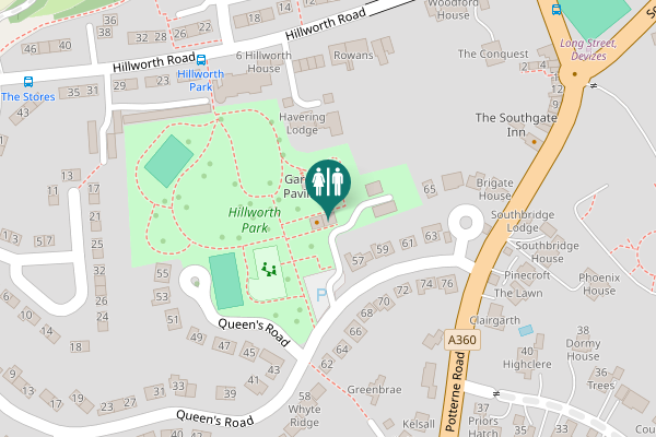 Map showing location of Hillworth Road 21 Toilet