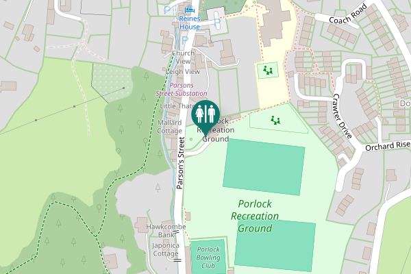 Map showing location of Parson's Street Toilet