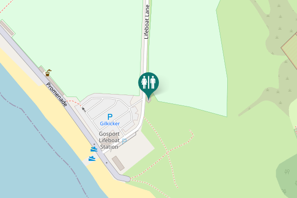 Map showing location of Lifeboat Lane Toilet
