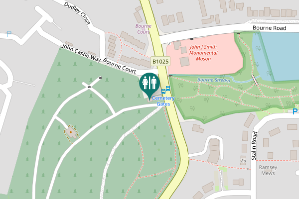Map showing location of Mersea Road Toilet