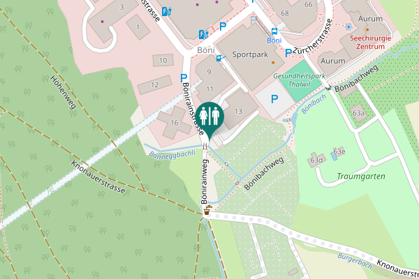 Map showing location of Bönirainstrasse 16 Toilet