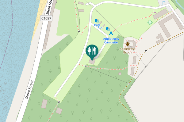 Map showing location of Shore Street Toilet