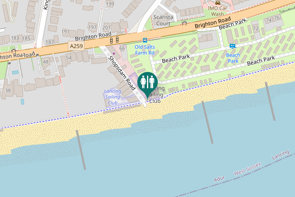 Map showing location of Shopsdam Road Toilet