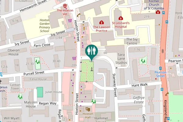 Map showing location of Stanway Street 60 Toilet