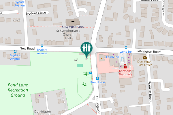 Map showing location of New Road Toilet