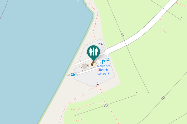 Map showing location of Newport Sands Public Toilets
