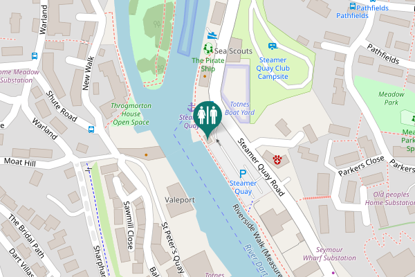 Map showing location of Riverside Walk (Measured Mile footpath) Toilet