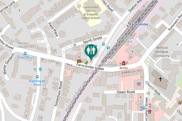Map showing location of Waverley Toilet