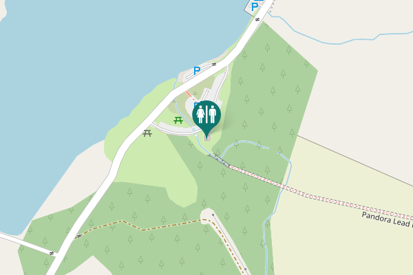 Map showing location of Pandora Lead Mine Pontiflex Adit Toilet