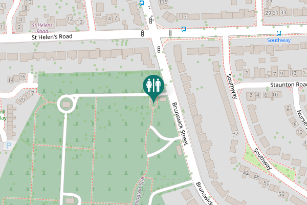 Map showing location of Brunswick Street Toilet