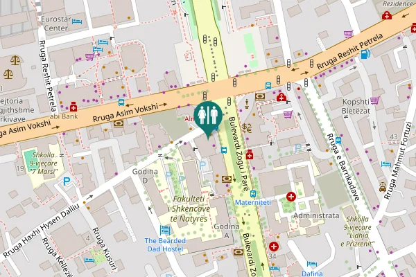 Map showing location of Rruga Haxhi Hysen Dalliu 7 Toilet