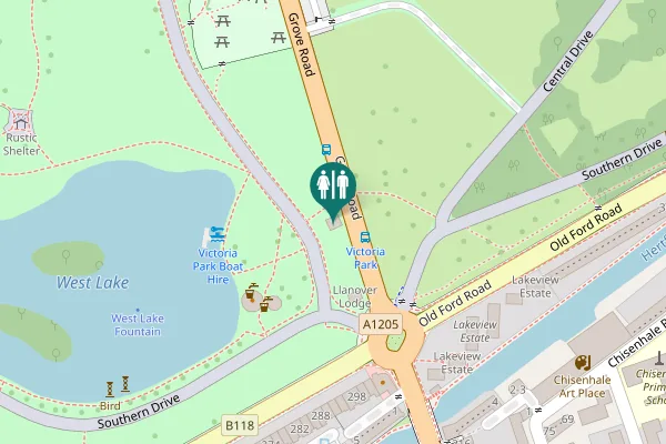 Map showing location of Jubilee Toilets