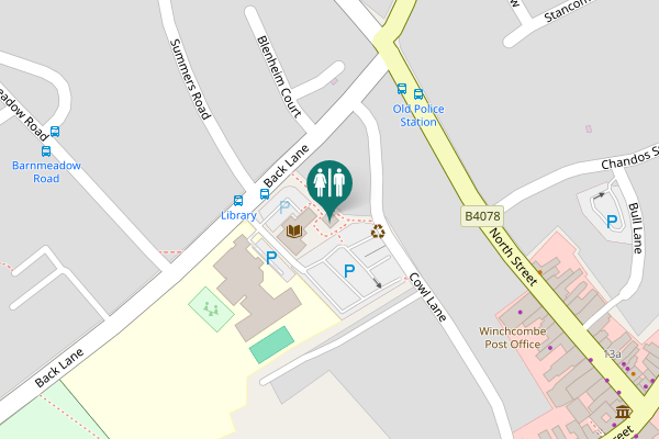 Map showing location of Cowl Lane Toilet