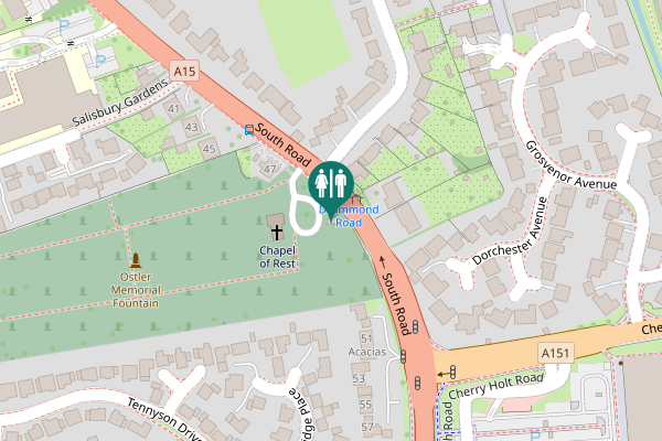 Map showing location of South Road 47 Toilet