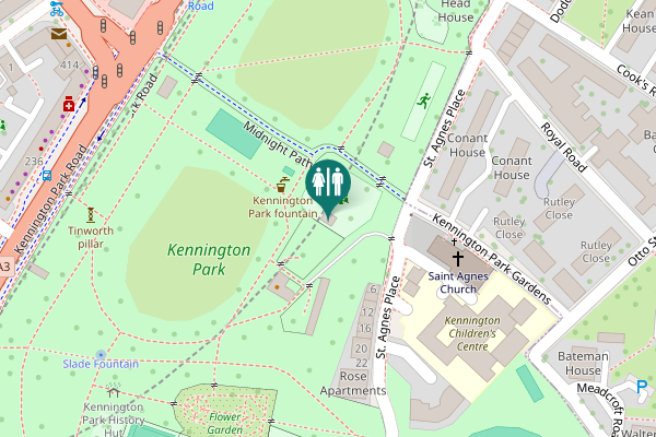 Map showing location of children's toilet