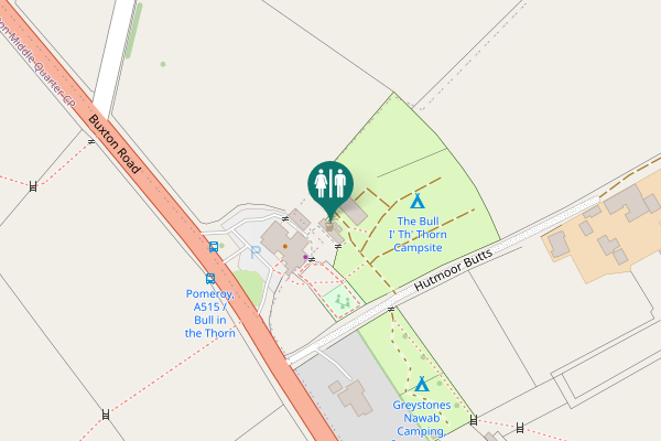 Map showing location of Hutmoor Butts Toilet