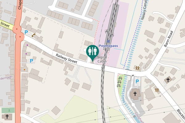 Map showing location of Railway Street Toilet