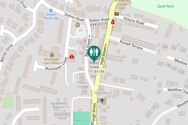 Map showing location of Back Street Toilets