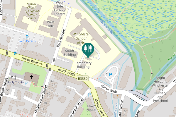 Map showing location of North Walls Toilet