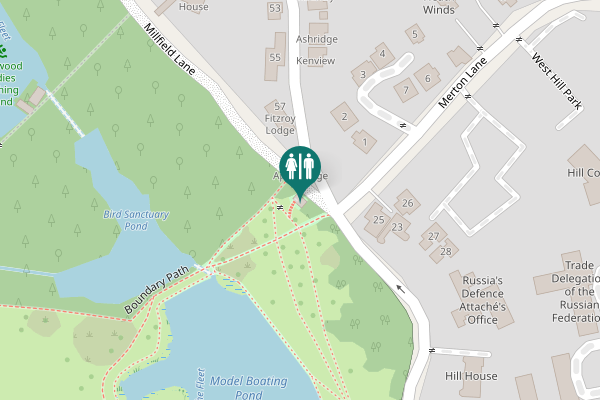 Map showing location of Millfield Lane Toilet