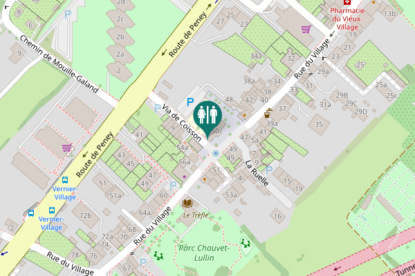 Map showing location of Rue du Village 50 Toilet
