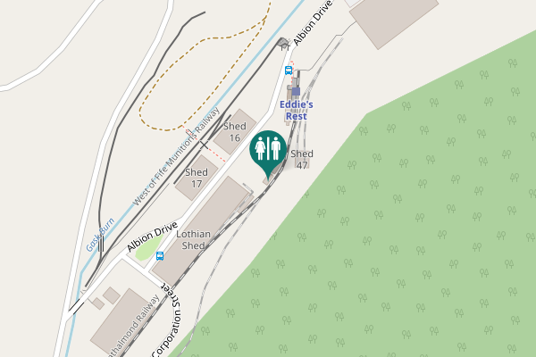 Map showing location of Albion Drive Toilet