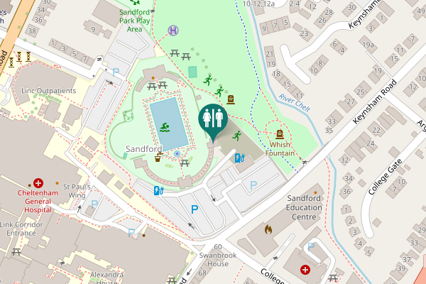 Map showing location of Keynsham Road Toilet