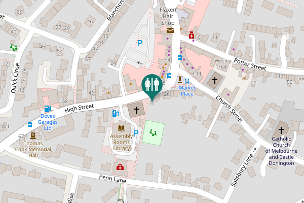 Map showing location of High Street 8,10 Toilet