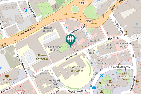 Map showing location of Irvine's Square 48 Toilet