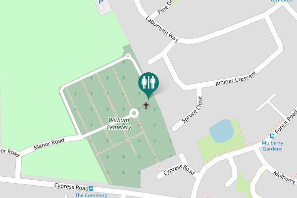 Map showing location of Laburnum Way Toilet