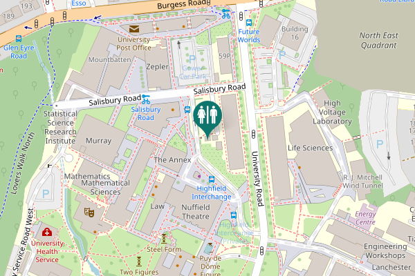 Map showing location of Salisbury Road 67P Toilet