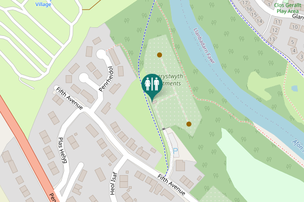 Map showing location of Fifth Avenue Toilet