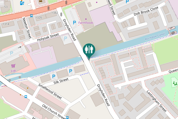 Map showing location of Droylsden Road Toilet