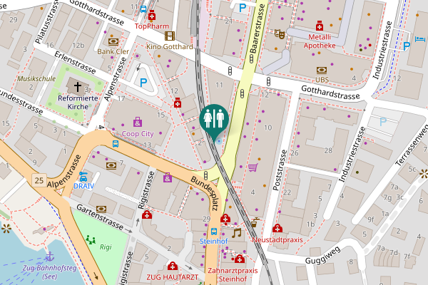 Map showing location of 2 Toilet