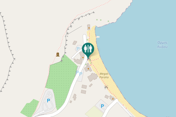 Map showing location of Lindos Toilet