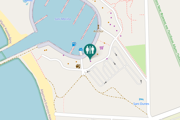 Map showing location of Kassandra Municipal Unit Toilet