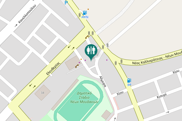 Map showing location of Nea Moudania Toilet