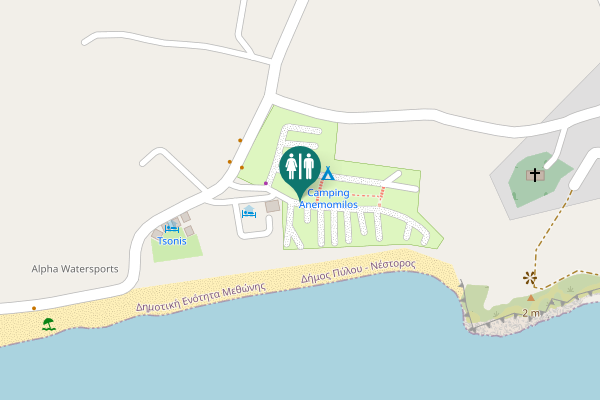 Map showing location of Methoni Municipal Unit Toilet