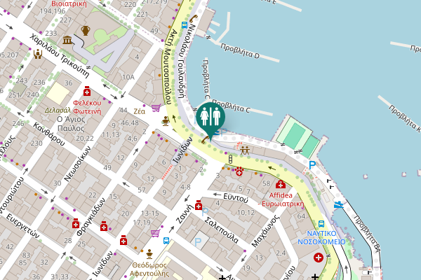 Map showing location of Piraeus Toilet