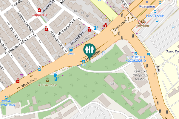 Map showing location of Μεσογείων 136 Toilet