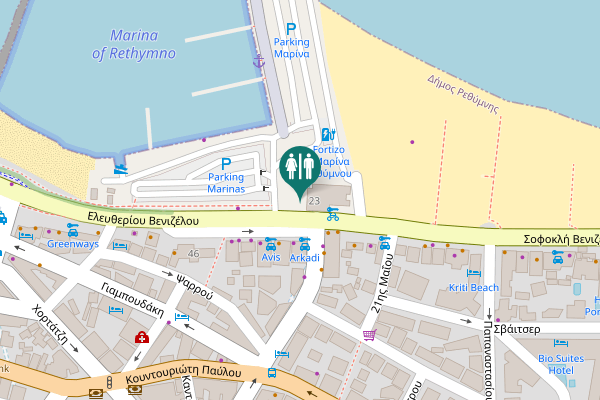 Map showing location of Σοφοκλή Βενιζέλου 23 Toilet