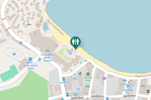 Map showing location of Chersonisos Municipal Unit Toilet