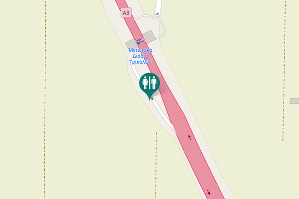 Map showing location of Αυτοκινητόδρομος Κεντρικής Ελλάδας Toilet