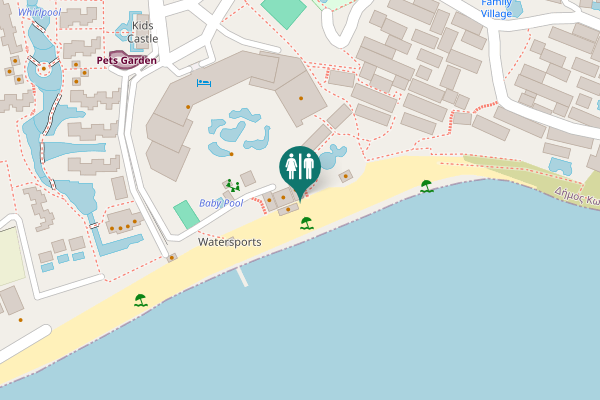 Map showing location of Pyli Toilet