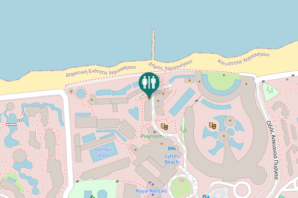 Map showing location of Chersonisos Municipal Unit Toilet