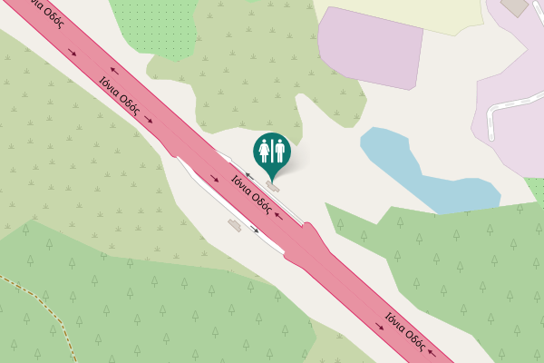 Map showing location of Ionian Motorway Toilet