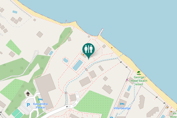 Map showing location of Kassandra Municipal Unit Toilet