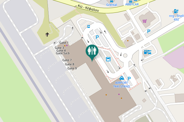 Map showing location of Antimachia Toilet