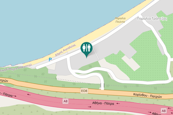 Map showing location of Municipal Unit of Diakopto Toilet
