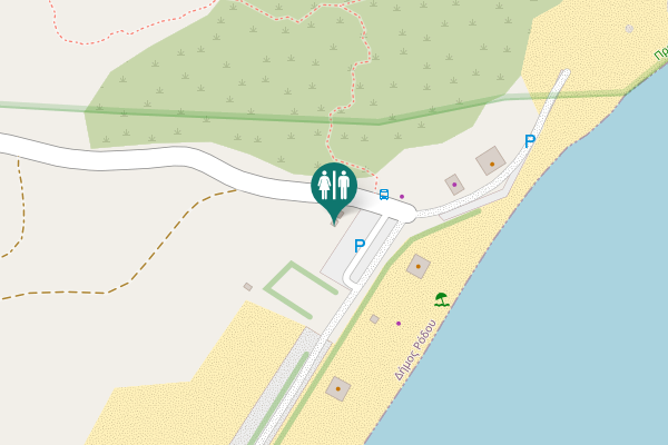 Map showing location of Archangelos Toilet